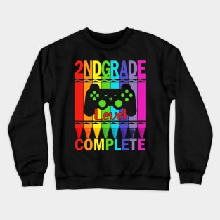 2nd Grade Level Complete Funny Gamer Shirt Back To School Crayons Crewneck Sweatshirt